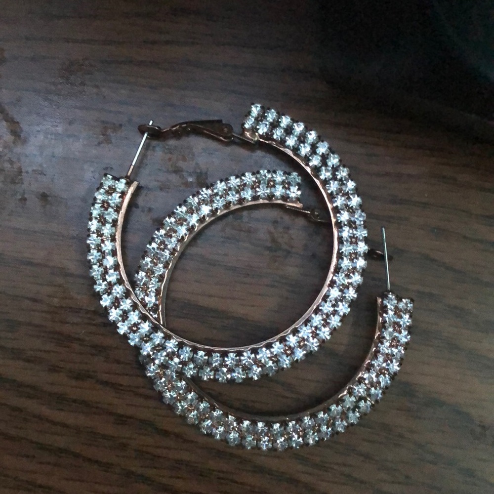 Diamond hoop earrings from forever 21